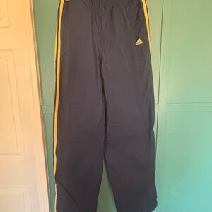ADIDAS VTG Blue/Yellow Cotton Lined Track Pants Men's Small Y2k 1990s